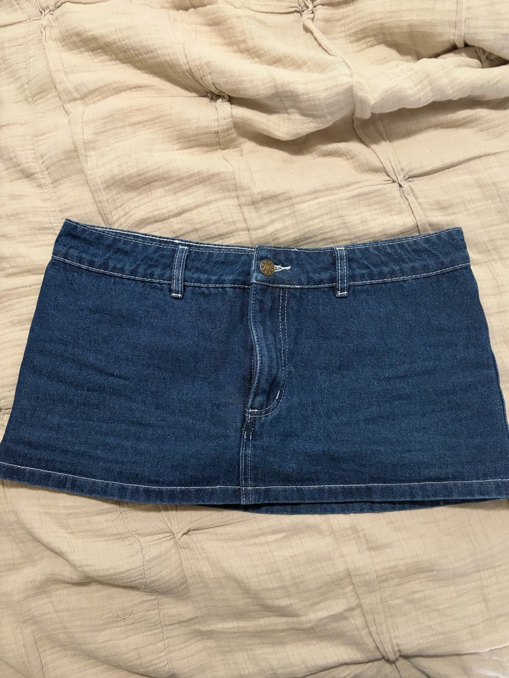 Lioness Dark Blue Denim Mini Skirt